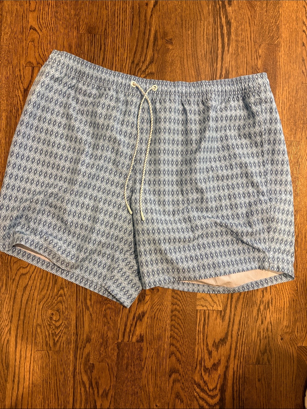 Men's Bonobos XXL swim shorts Light Blue Diamond Print Swim Trunks